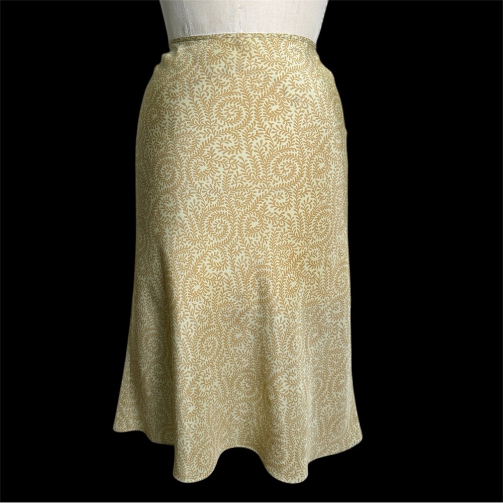 J. Crew Gold Bias Silk Midi Skirt — Size 4
